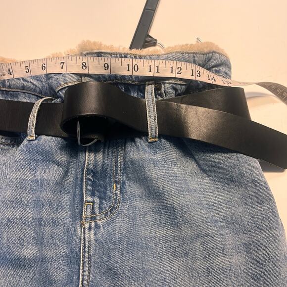 IRO Shearling Fur Trimmed Belted Jeans Size 26 - Picture 8 of 10